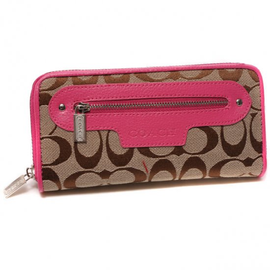 Coach Zip In Monogram Large Pink Wallets DUM | Coach Outlet Canada
